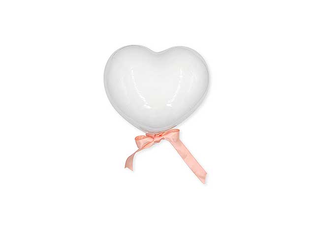 Pallone cuore 6cm. c/magn.bianco cuore08