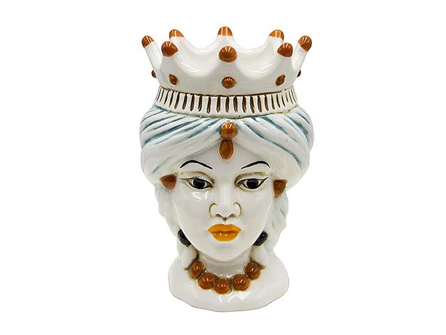 Testa moro donna h13x10cm arancio 13-6