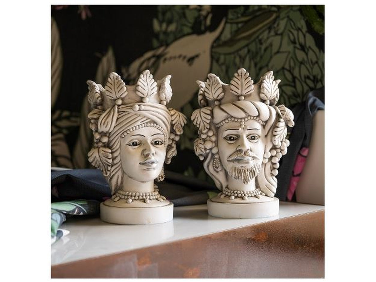 Testa di moro 32cm resina antico donna