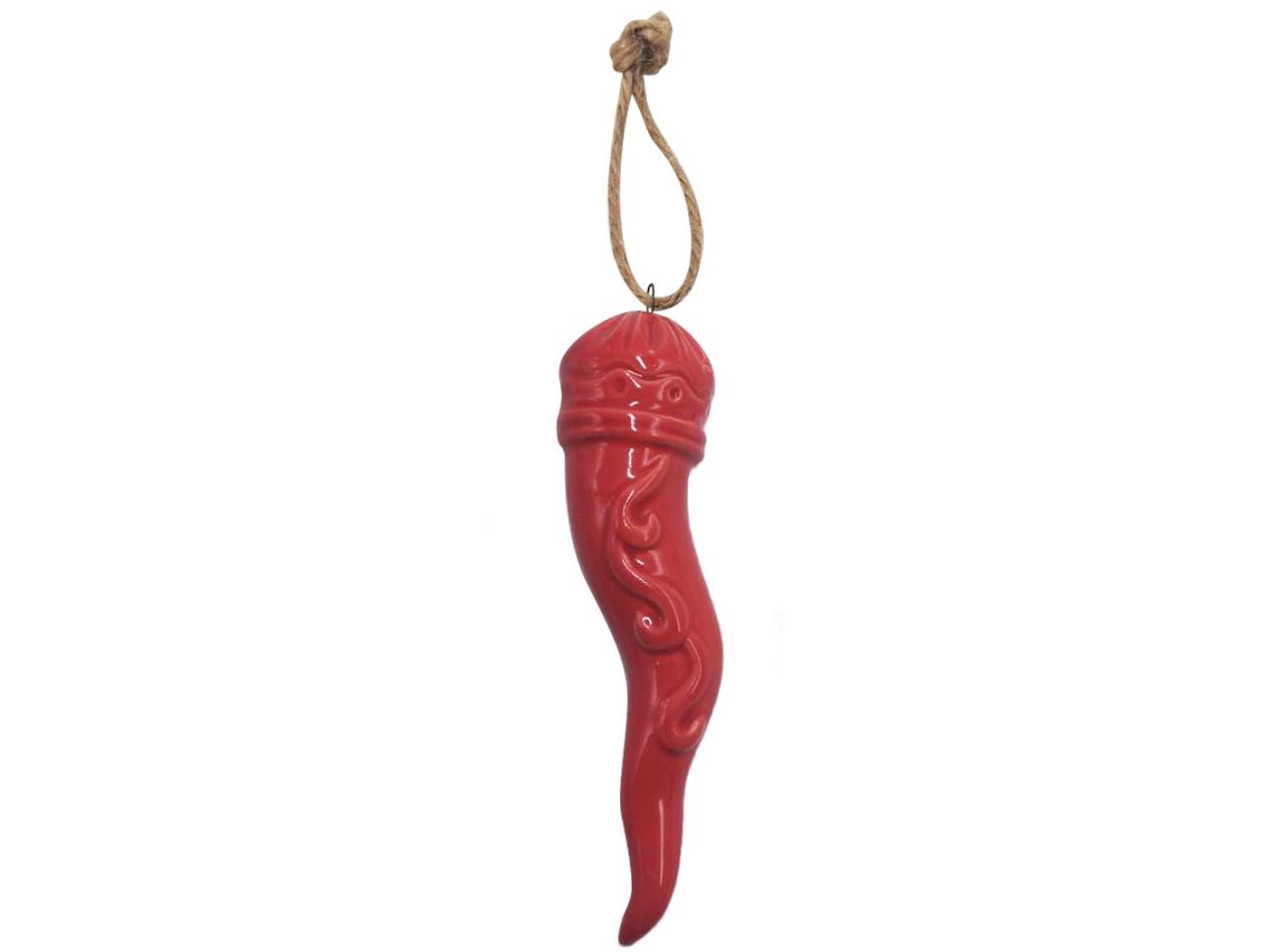 Peperoncino con nastro misura h.11cm colore rosso