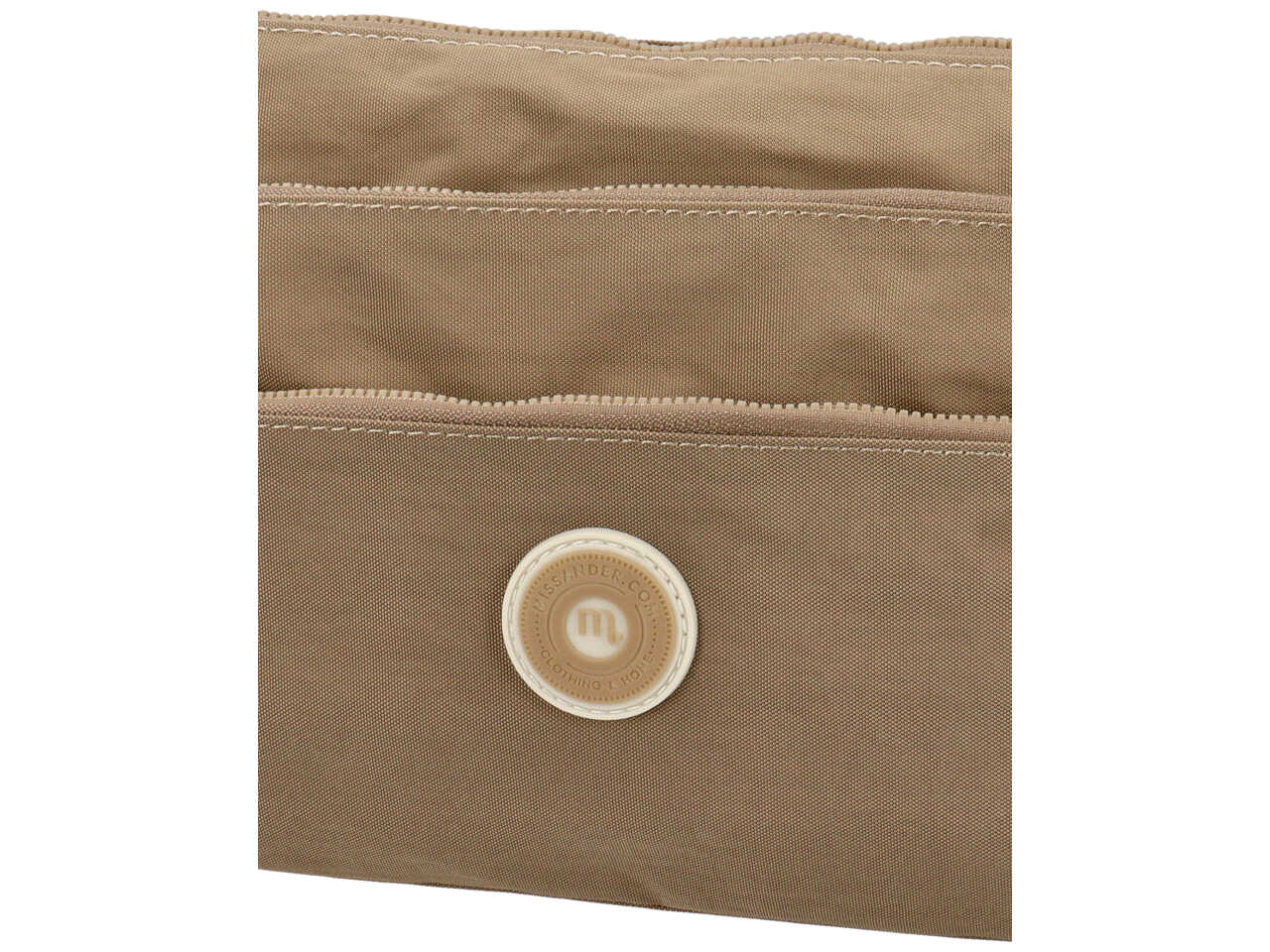 Borsa in nylon con 2 soffietti misura 26x19x6cm colore taupe