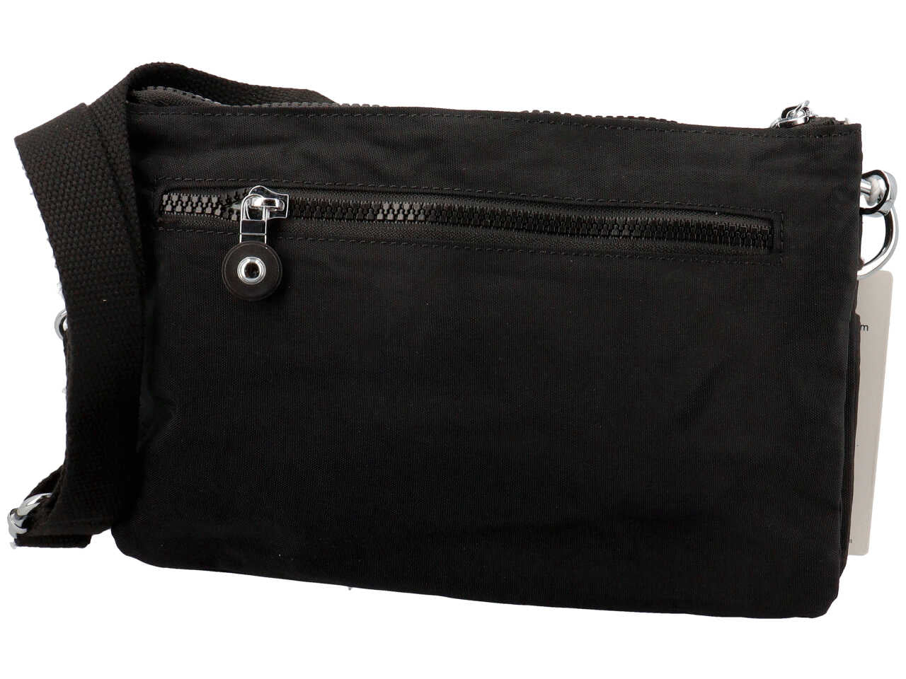 Borsa in nylon con 2 soffietti misura 26x19x6cm colore nero