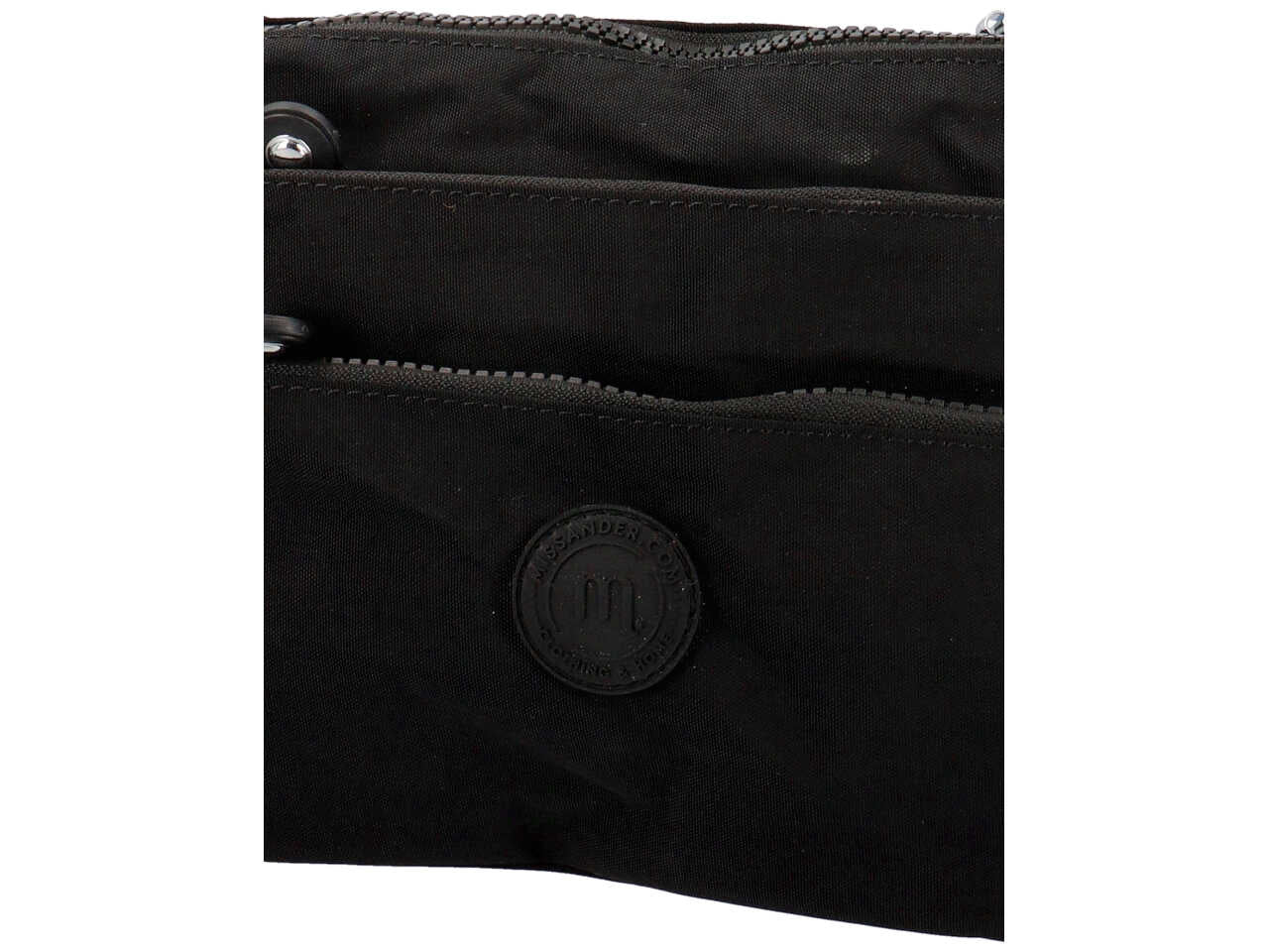 Borsa in nylon con 2 soffietti misura 26x19x6cm colore nero