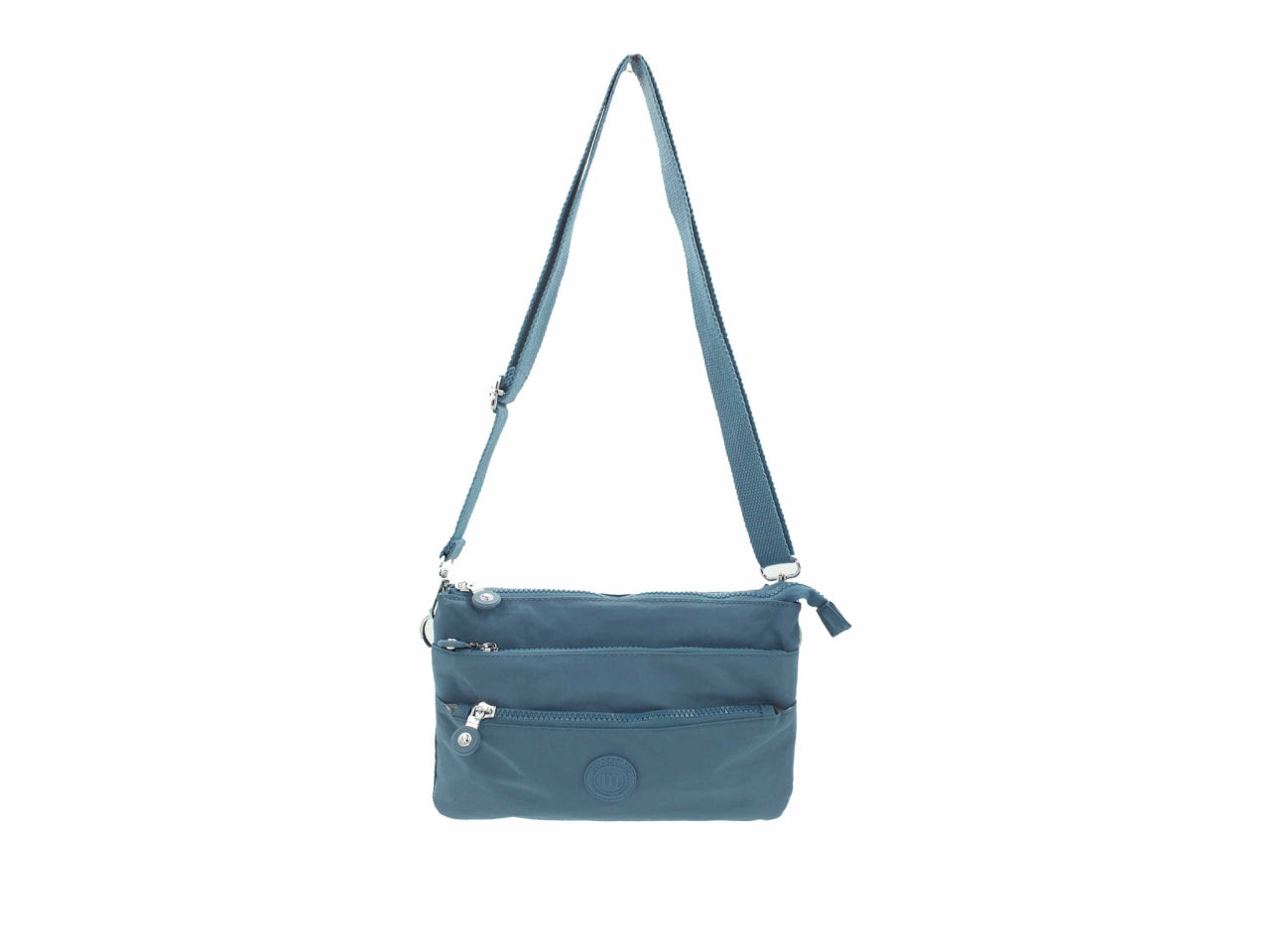 Borsa in nylon con 2 soffietti misura 26x19x6cm denim