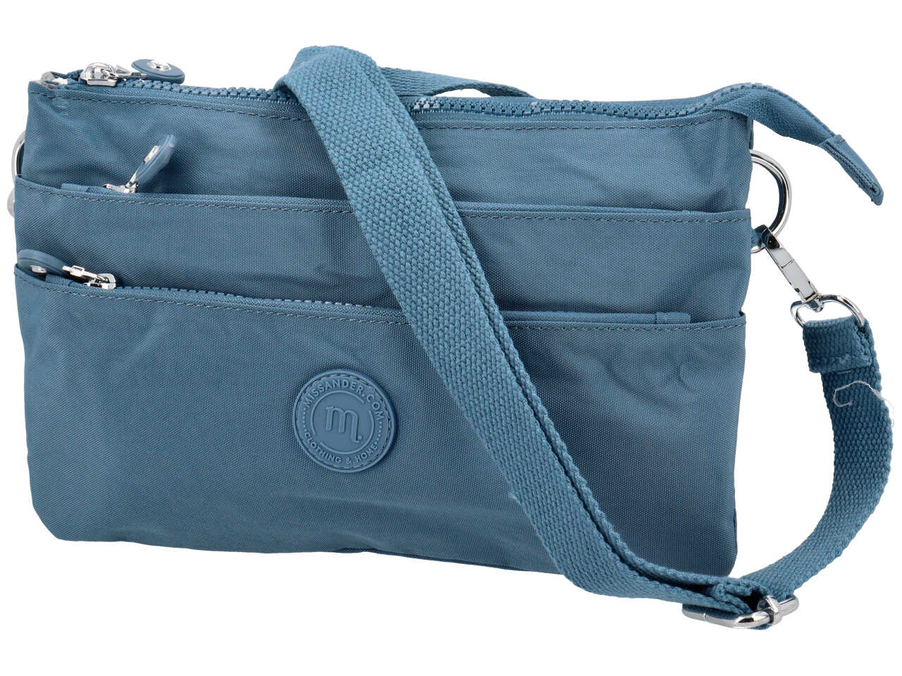 Borsa in nylon con 2 soffietti misura 26x19x6cm denim