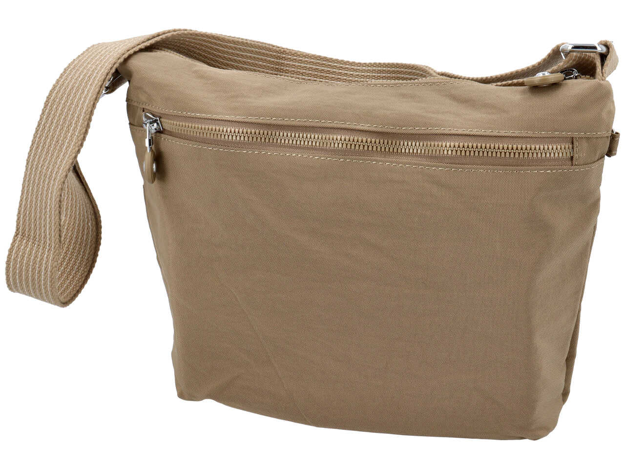 Borsa a tracolla in nylon misura 30x25x8cm colore taupe