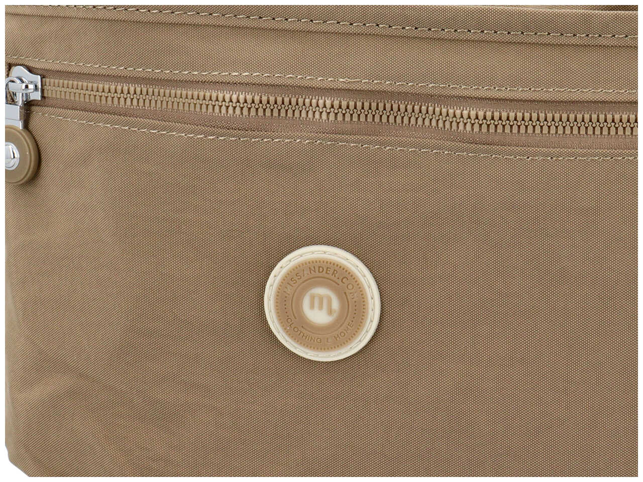 Borsa a tracolla in nylon misura 30x25x8cm colore taupe