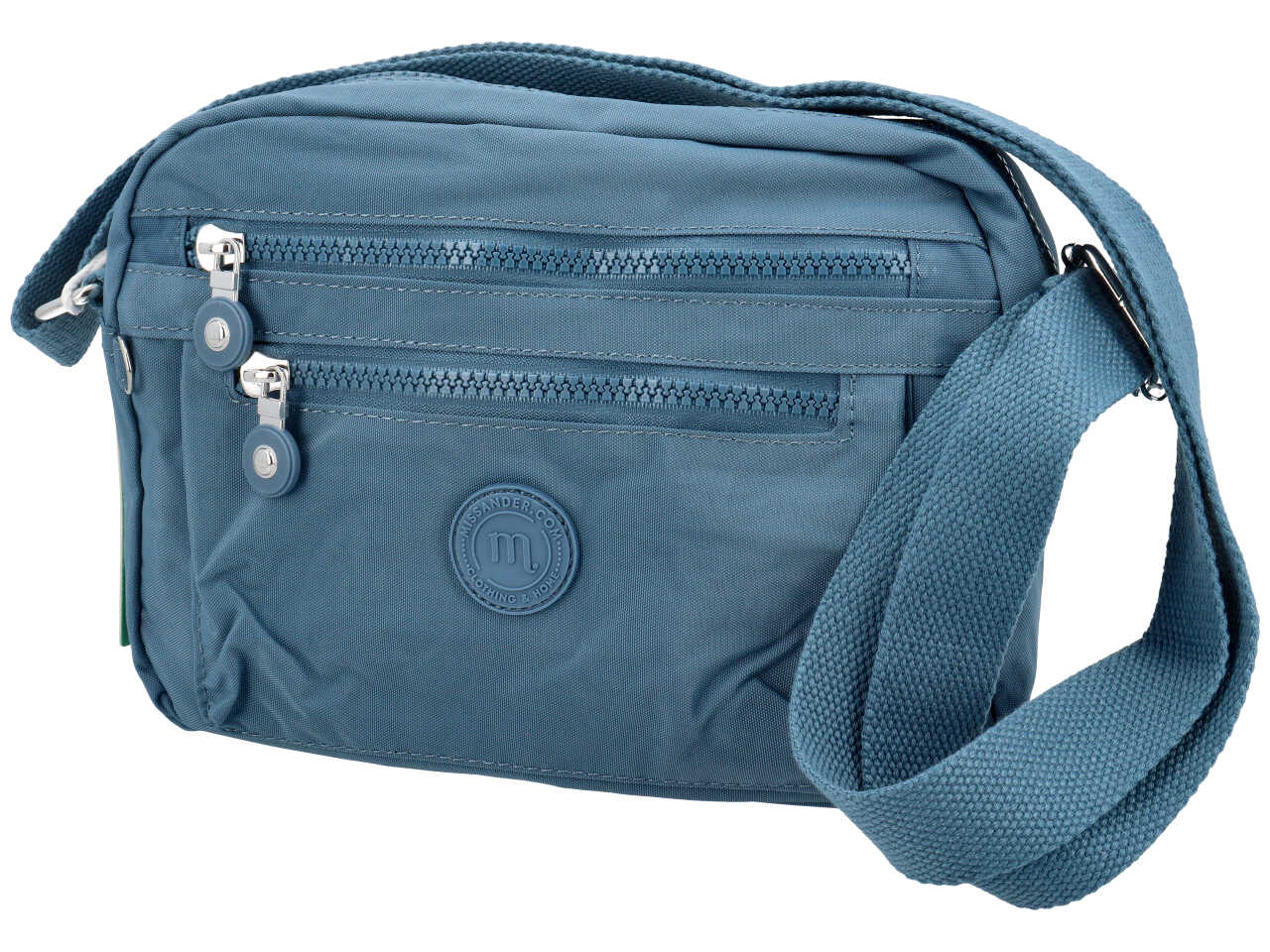 Borsa in nylon rettangolare a tracolla misura 26x20x10cm denim