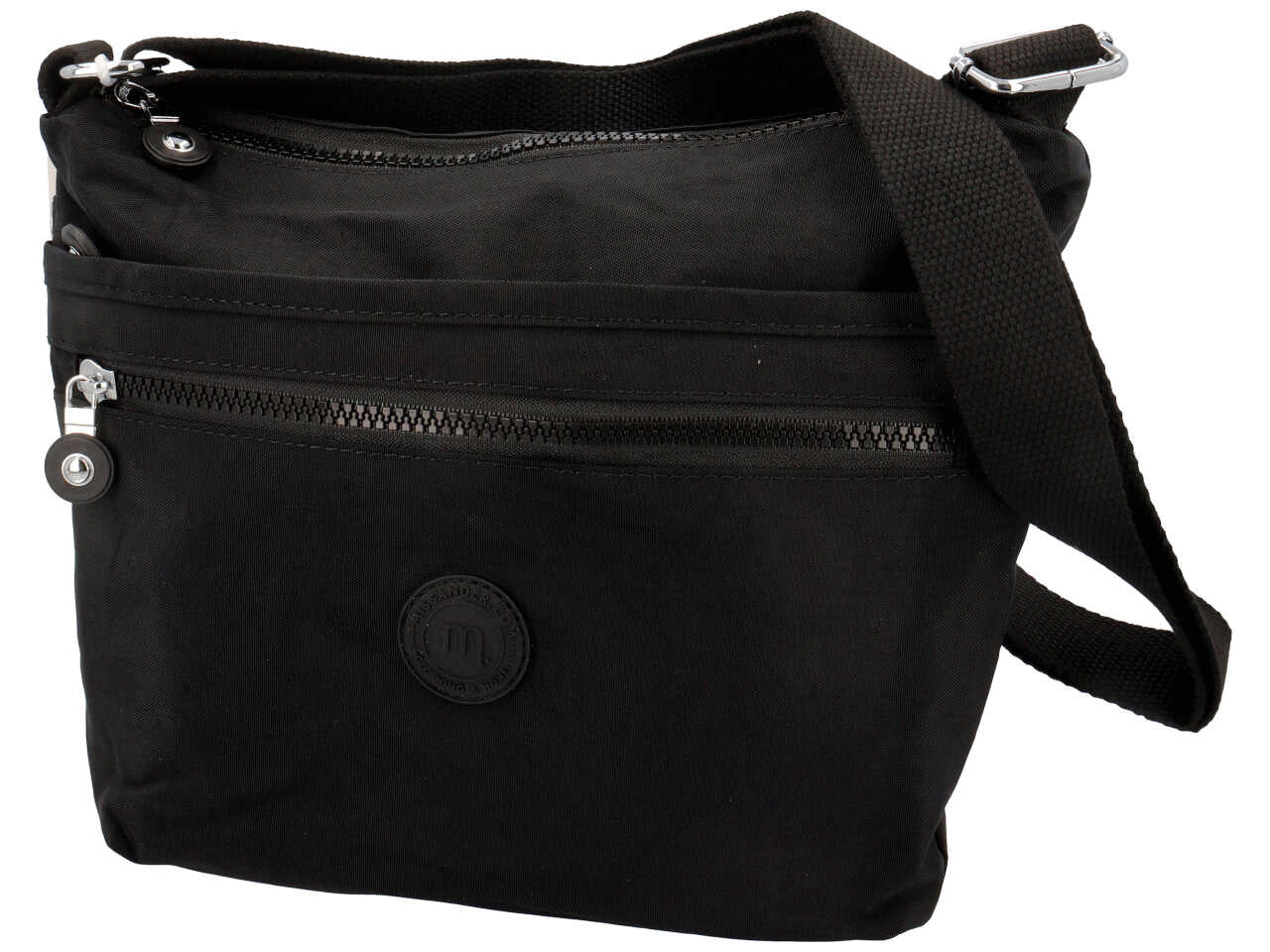 Borsa a tracolla in nylon misura 30x25x8cm colore nero