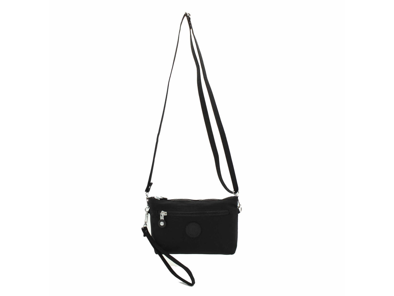 Borsa a mano in nylon misura 22x14x4cm colore nero