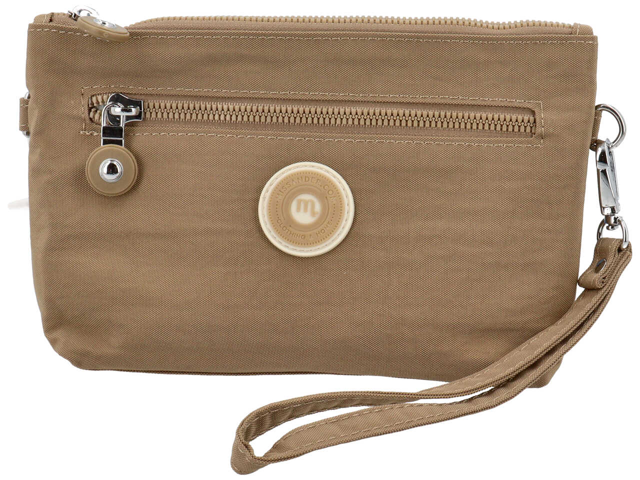 Borsa a mano in nylon misura 22x14x4cm colore taupe