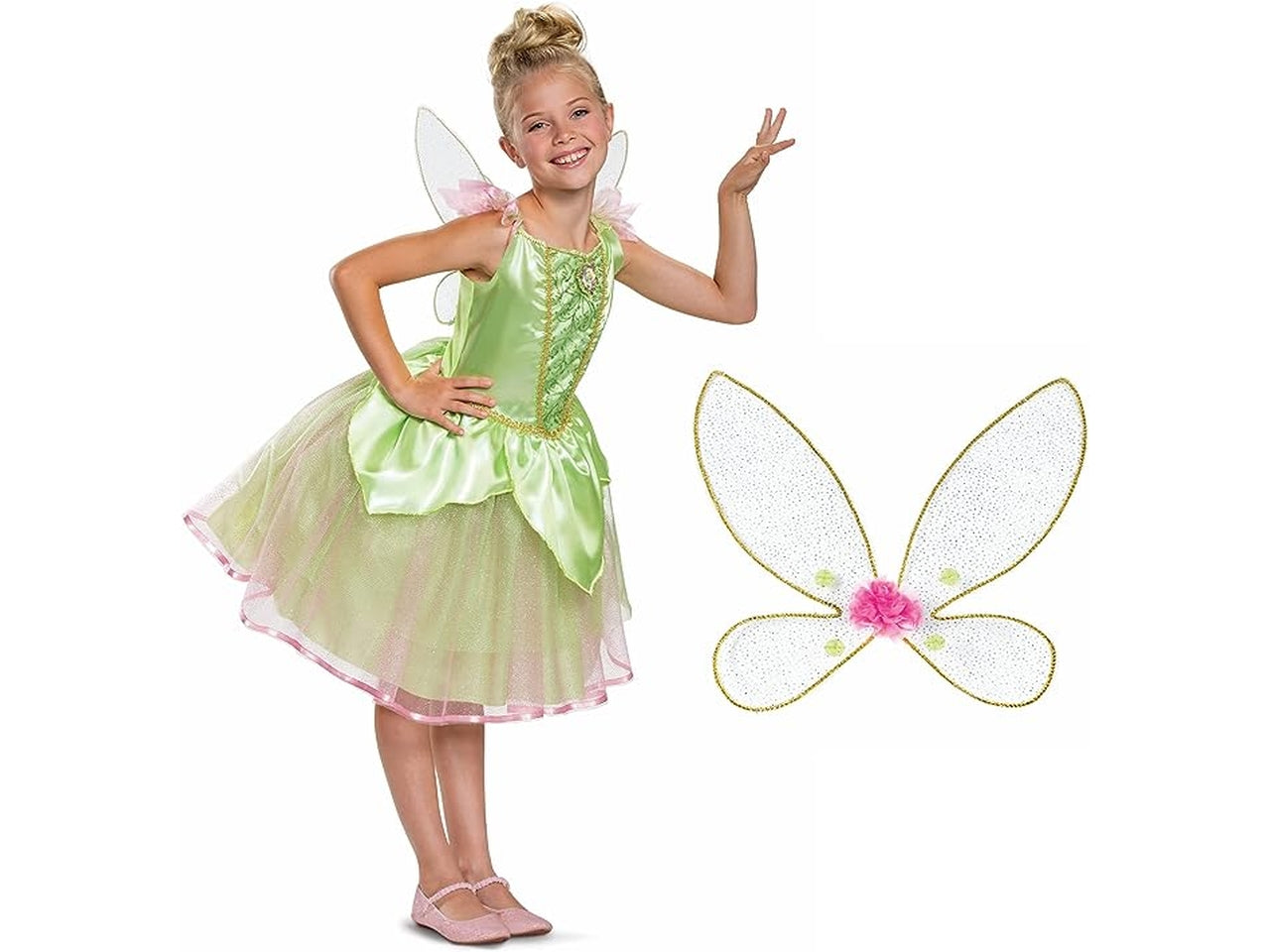 Costume disney fairies trilli da bambina taglia s - 5-6 anni