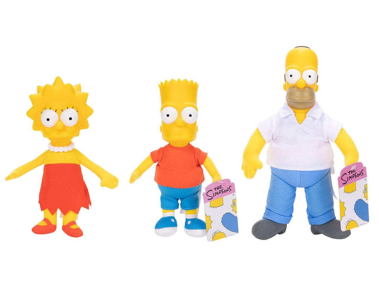 Peluche The Simpson Assortimento Wave 1, Set di 5 Personaggi con Testa in Plastica e Corpo in Peluche, Ideali per Fan e Collezionisti - Età Consigliata 4+ | Jakks Pacific