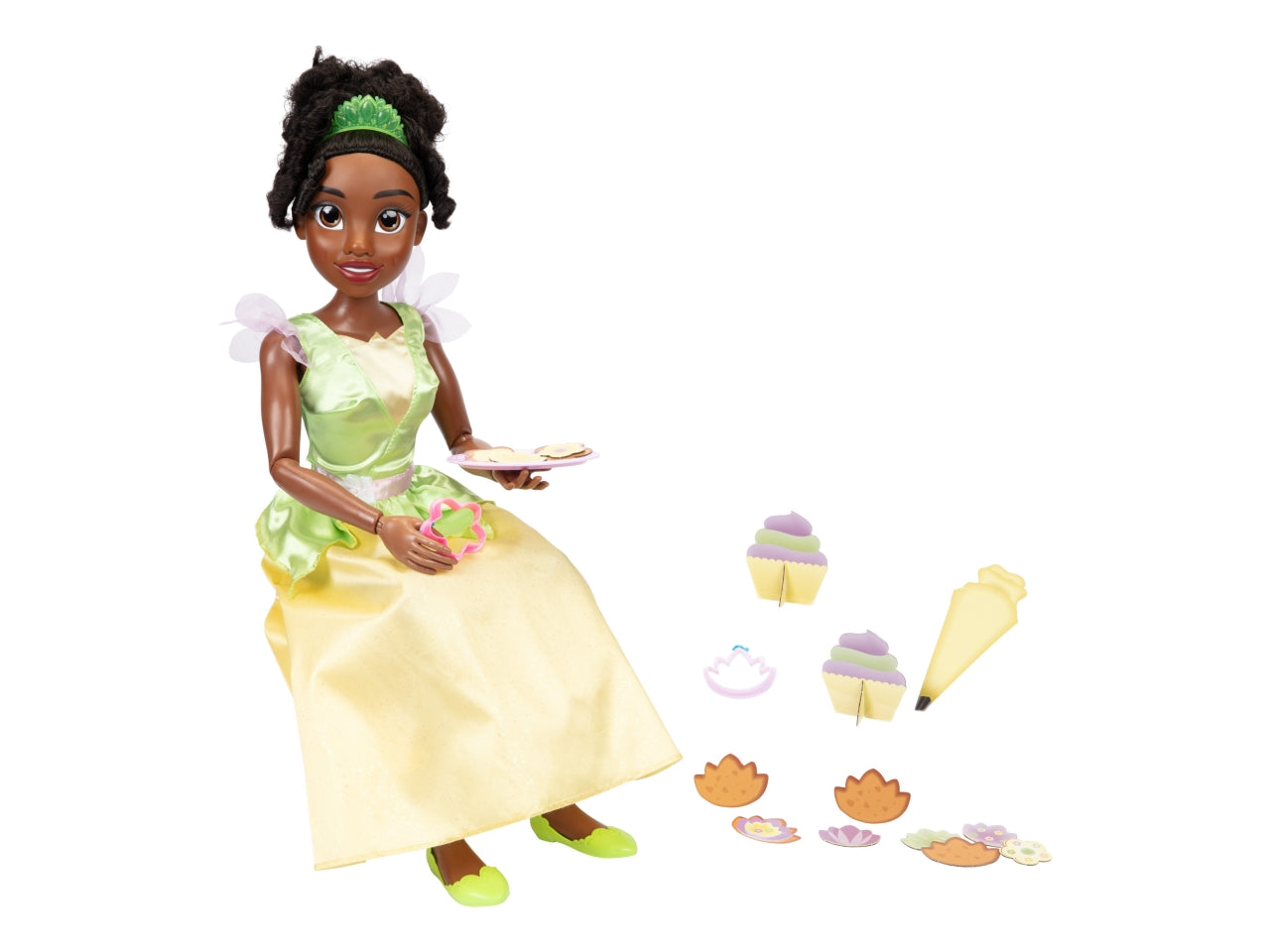 Disney princess bambola playdate 80cm tiana articolata con accessori