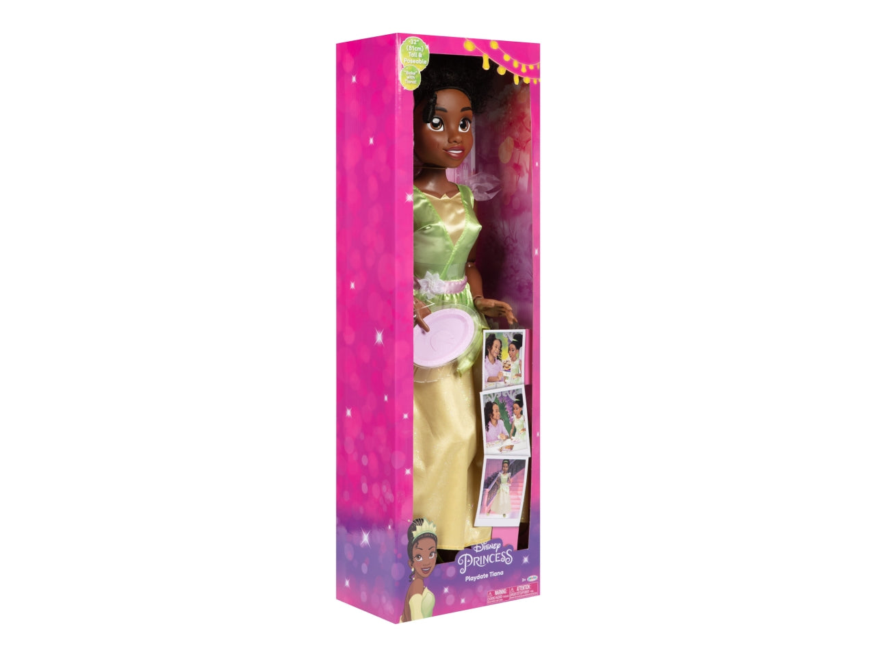 Disney princess bambola playdate 80cm tiana articolata con accessori