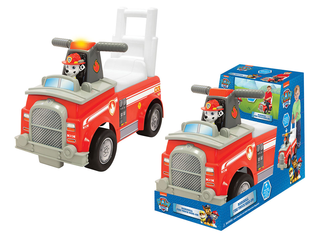 Paw patrol cavalcabile marshall camion dei pompieri