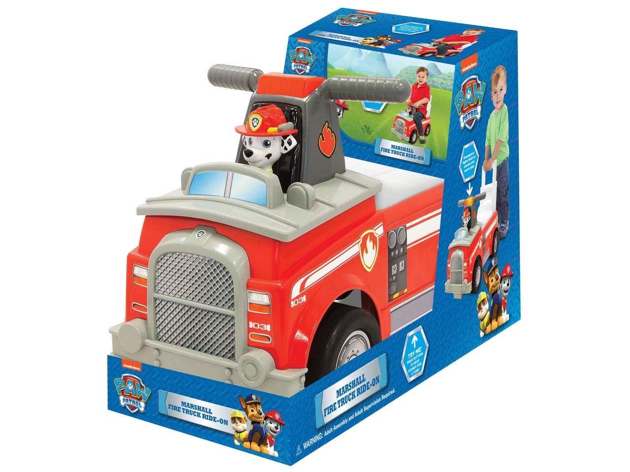 Paw patrol cavalcabile marshall camion dei pompieri