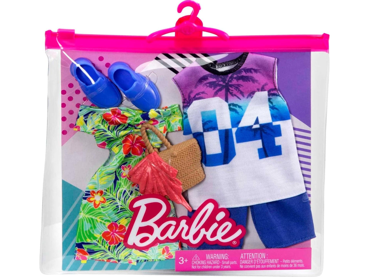 Barbie Ken Fashions 2-Pack Tropical Dress & Tote camicia pantaloncini | Mattel