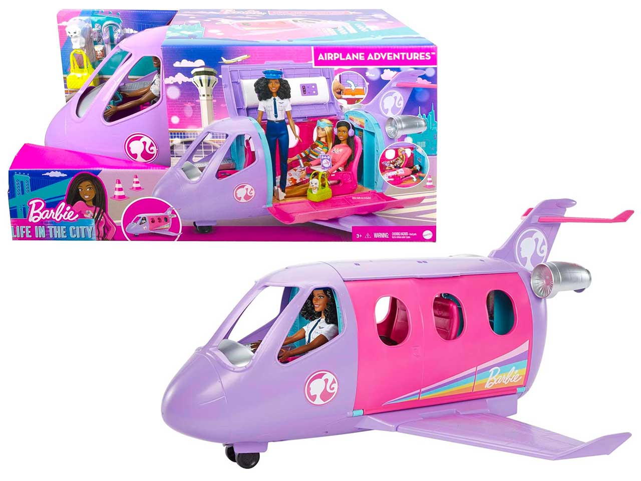 Barbie - Cuccioli Adottati, playset con bambola castana in rosa, 2 Barbie - Cuccioli Adottati, playset con bambola castana in rosa, 2