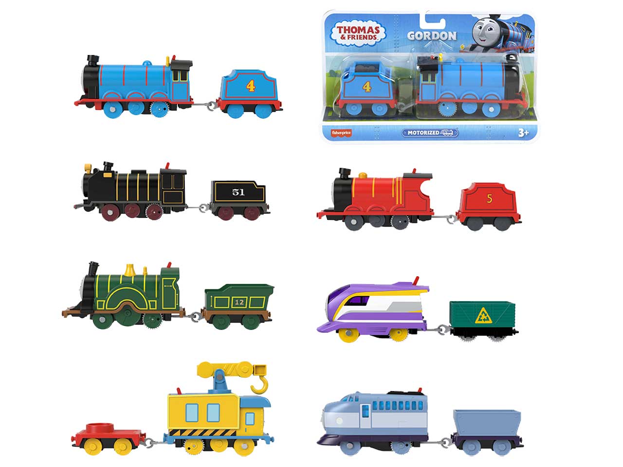 Mattel trenino thomas & friends grandi amici motorizzati - modelli assortiti