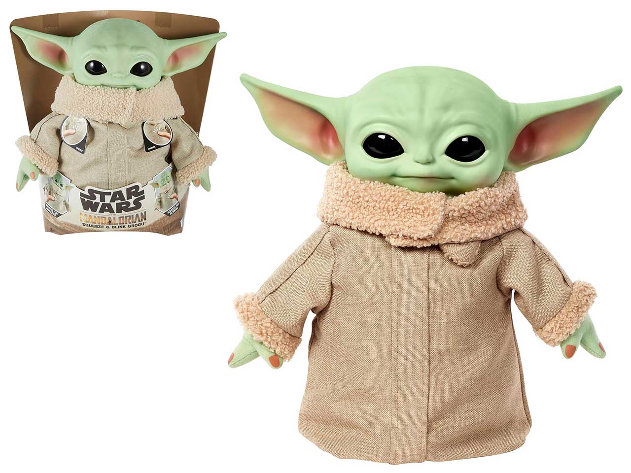 Star Wars Grogu potere della forza, peluche 28 cm, per bambini 3 anni, Mattel