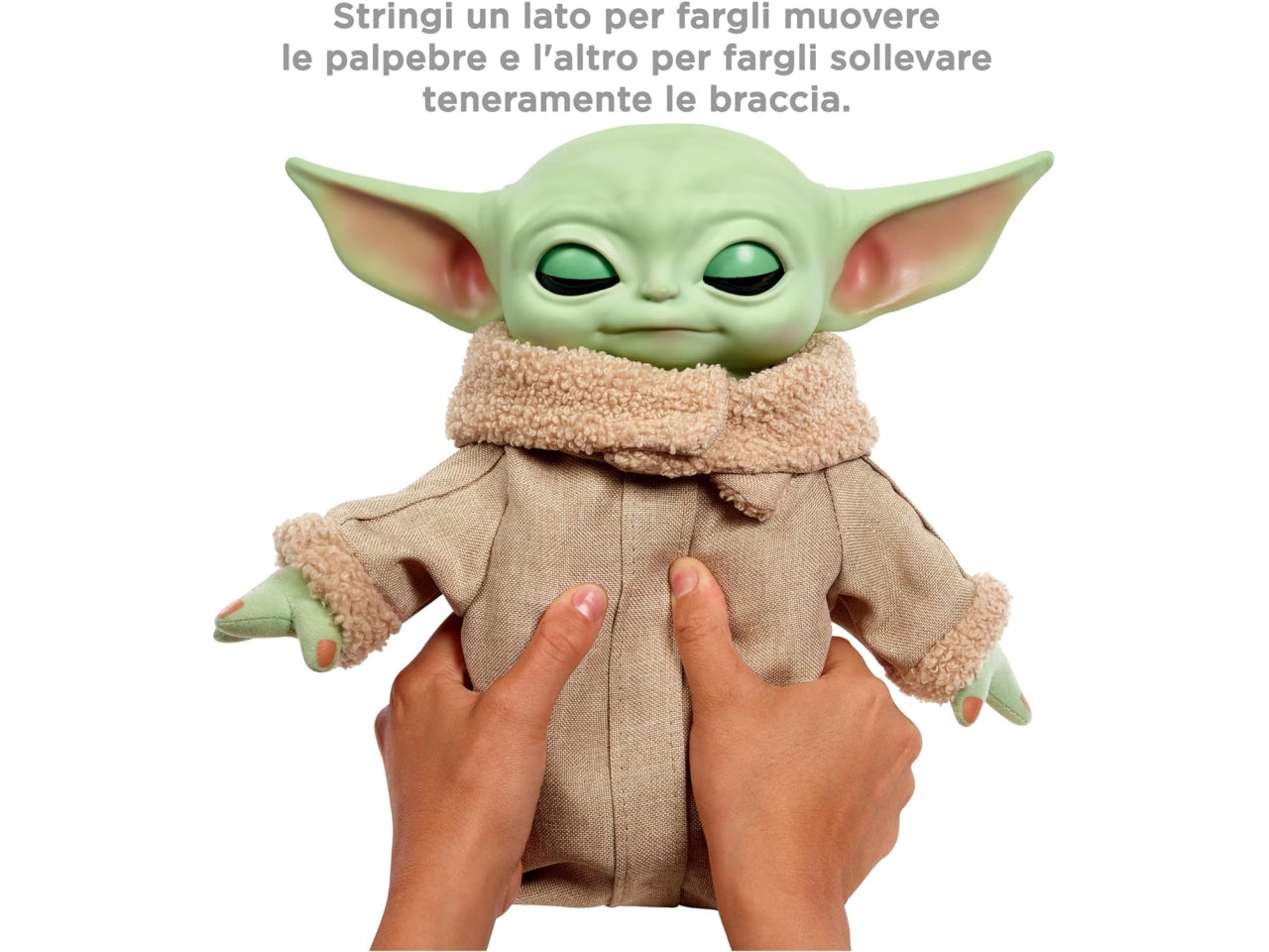 Star Wars Grogu potere della forza, peluche 28 cm, per bambini 3 anni, Mattel