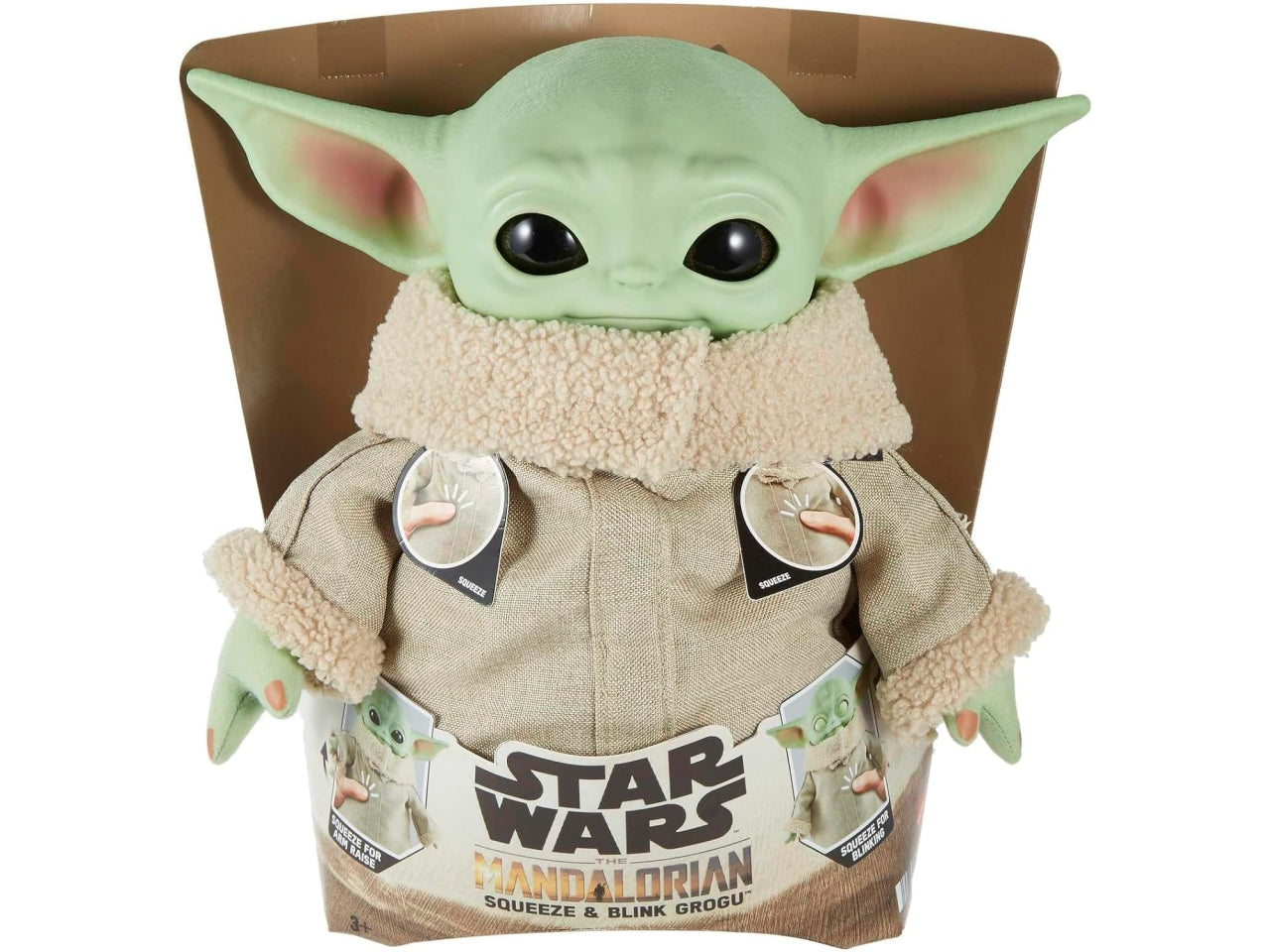 Star Wars Grogu potere della forza, peluche 28 cm, per bambini 3 anni, Mattel