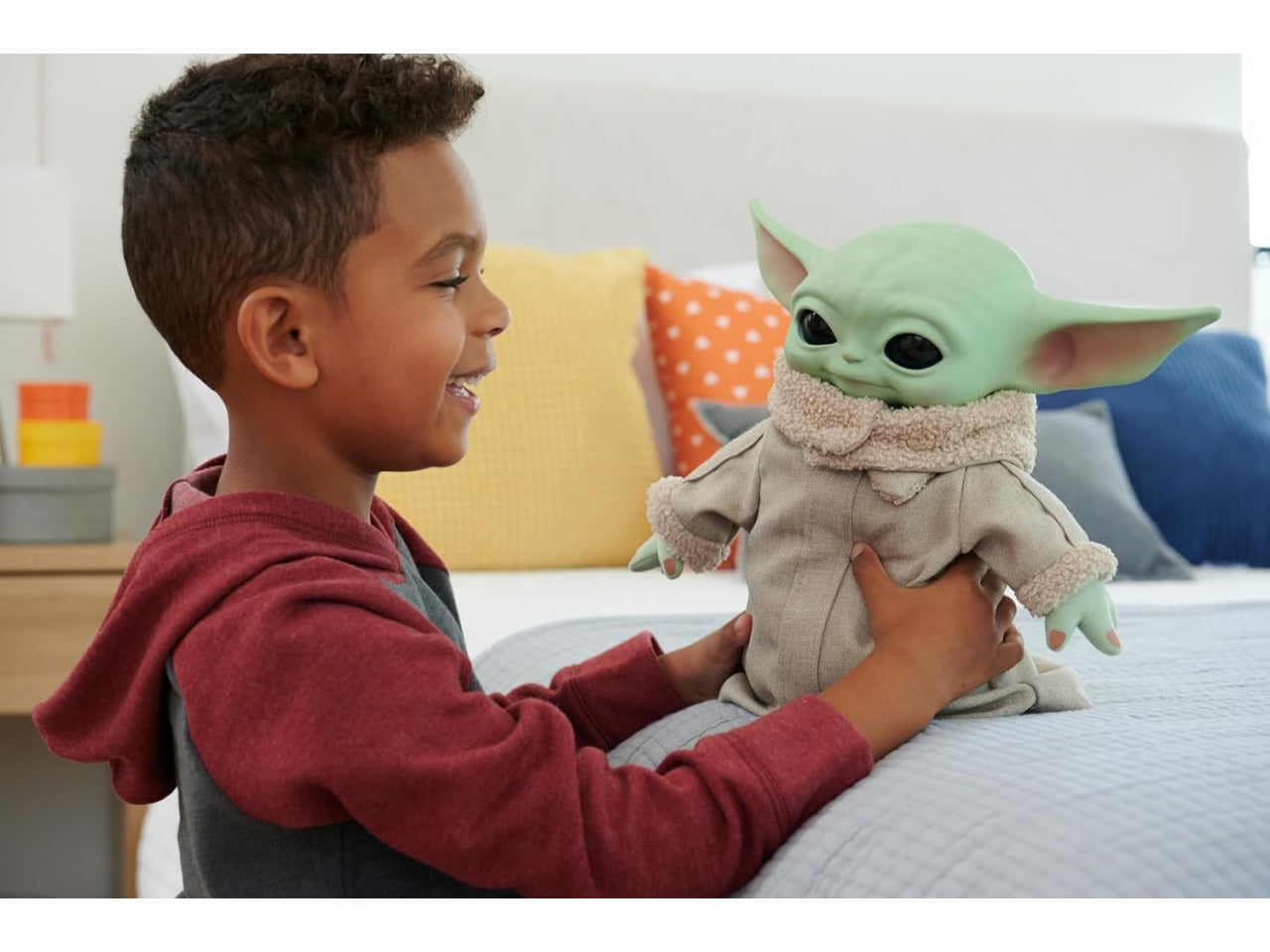 Star Wars Grogu potere della forza, peluche 28 cm, per bambini 3 anni, Mattel