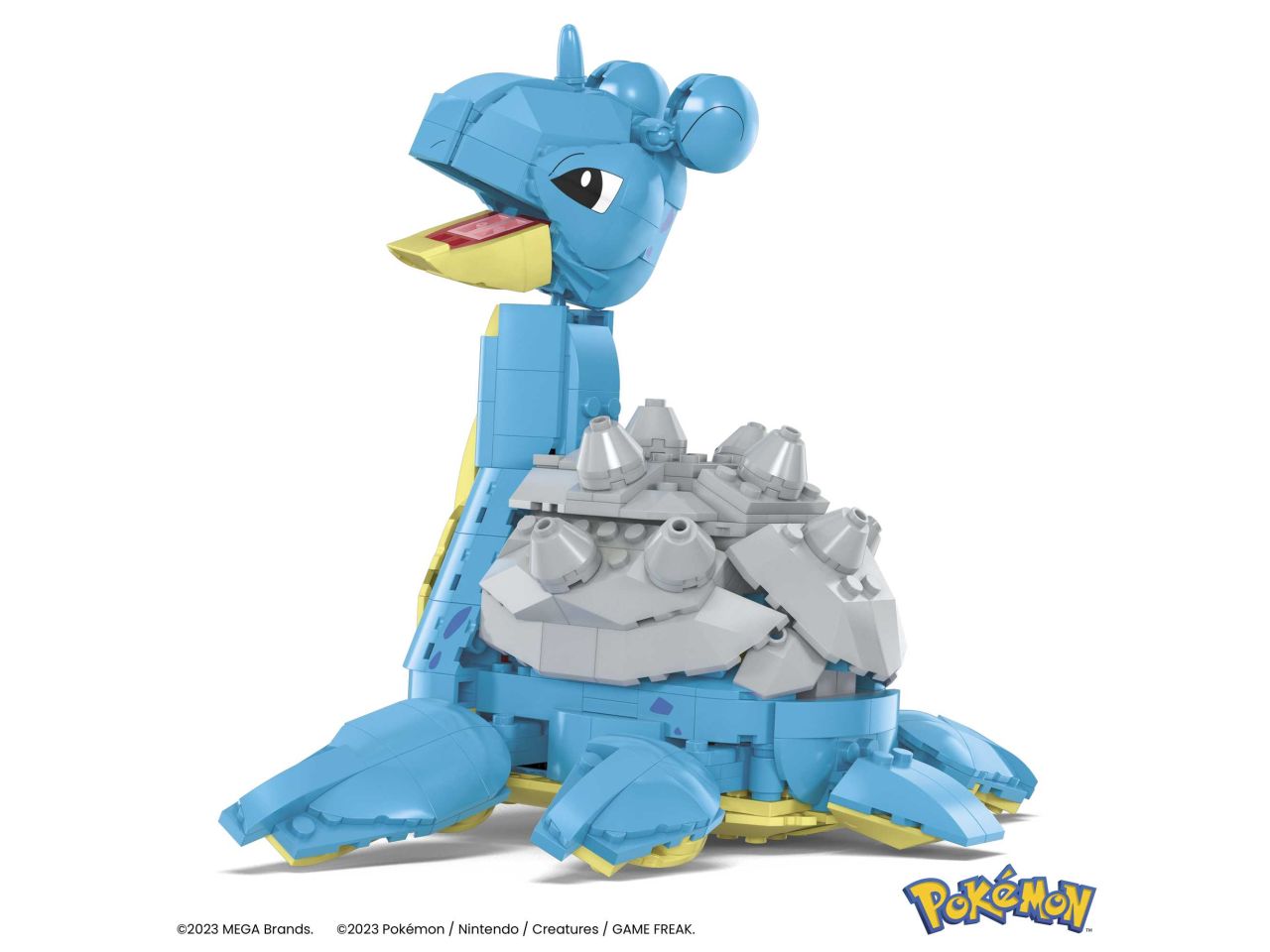 Mattel mega pokemon lapras - personaggio da costruire con 527 mattoncini