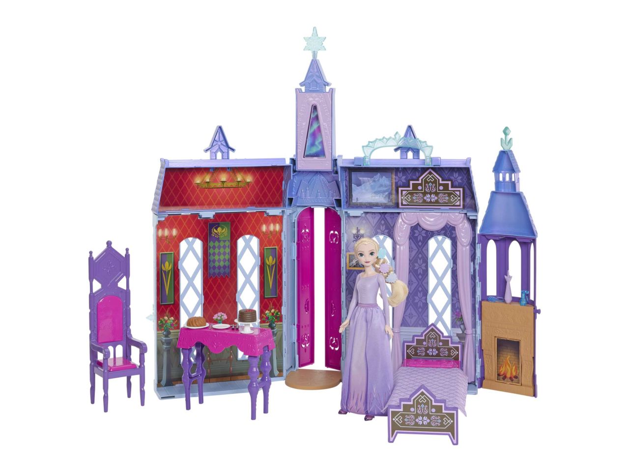 Mattel disney frozen castello di elsa ad arendelle, ambientazioni per fashion dolls