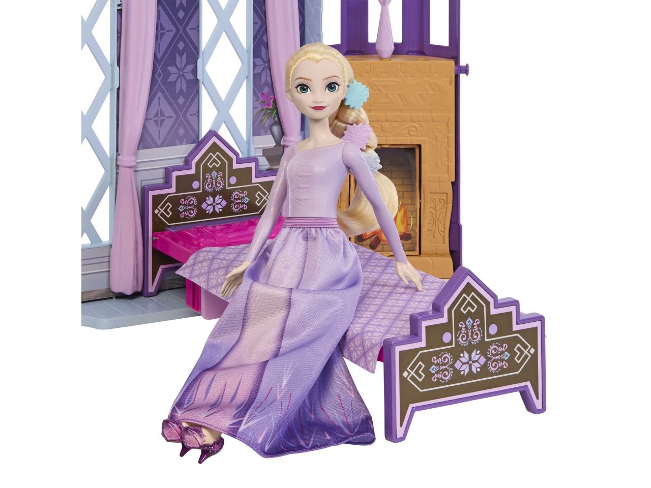 Mattel disney frozen castello di elsa ad arendelle, ambientazioni per fashion dolls