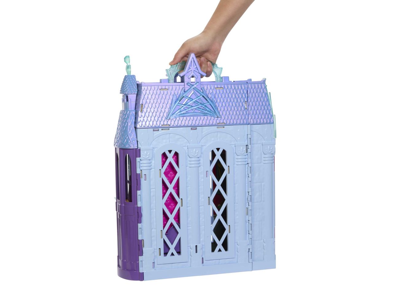 Mattel disney frozen castello di elsa ad arendelle, ambientazioni per fashion dolls