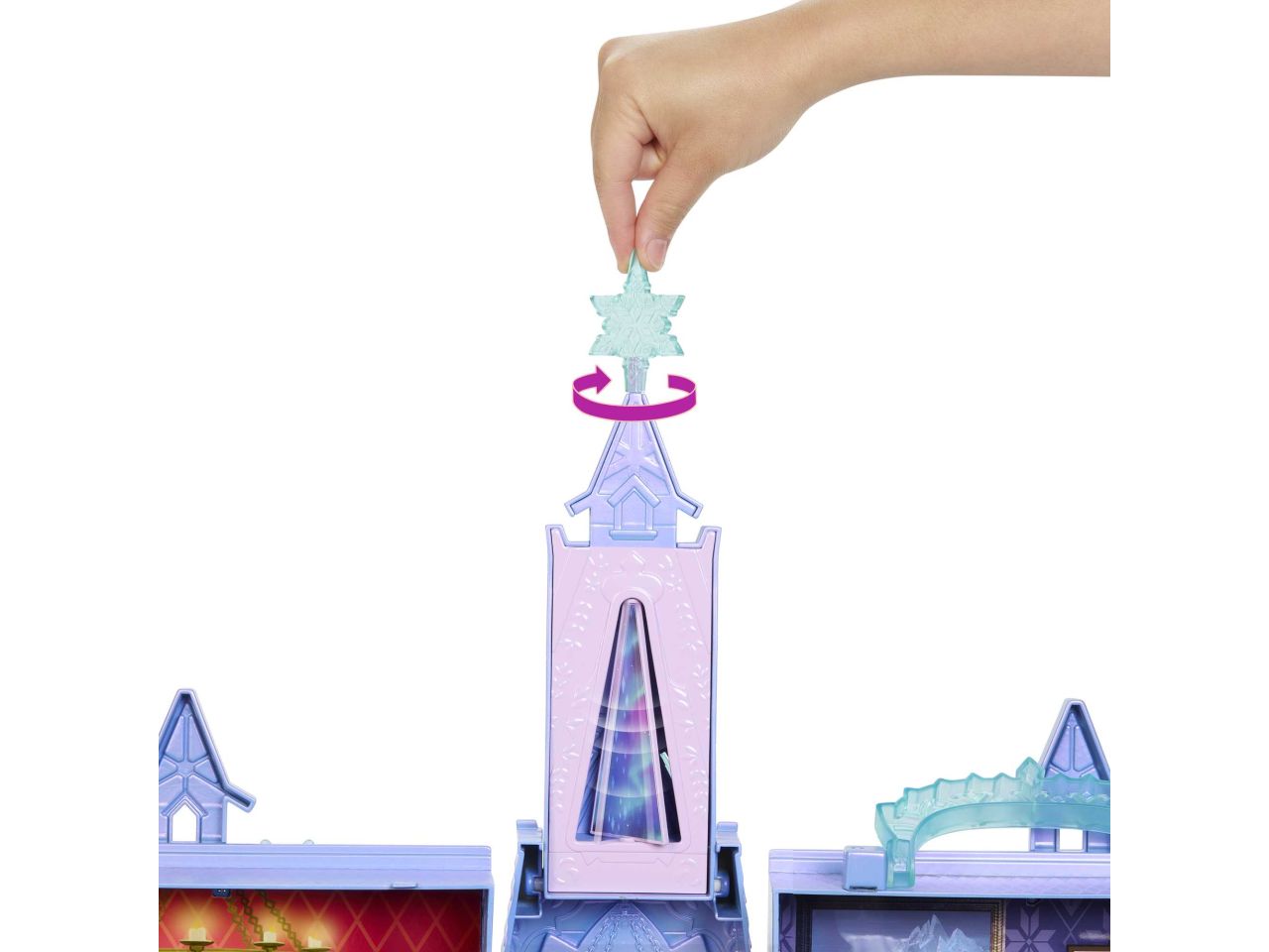 Mattel disney frozen castello di elsa ad arendelle, ambientazioni per fashion dolls