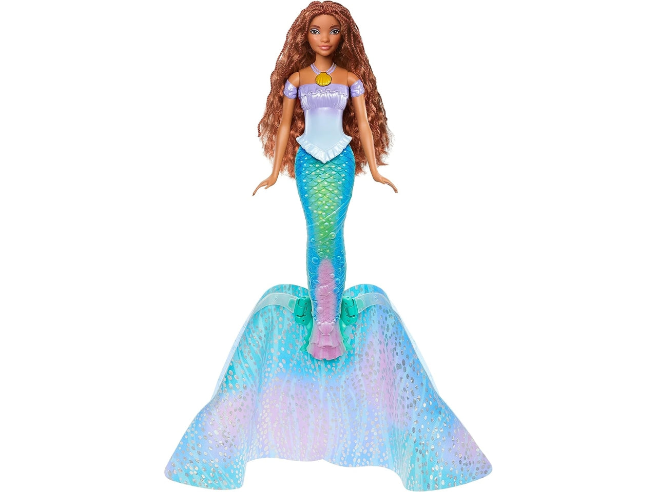 Fashion doll mattel  disney ariel bambola trasformabile 2 in 1