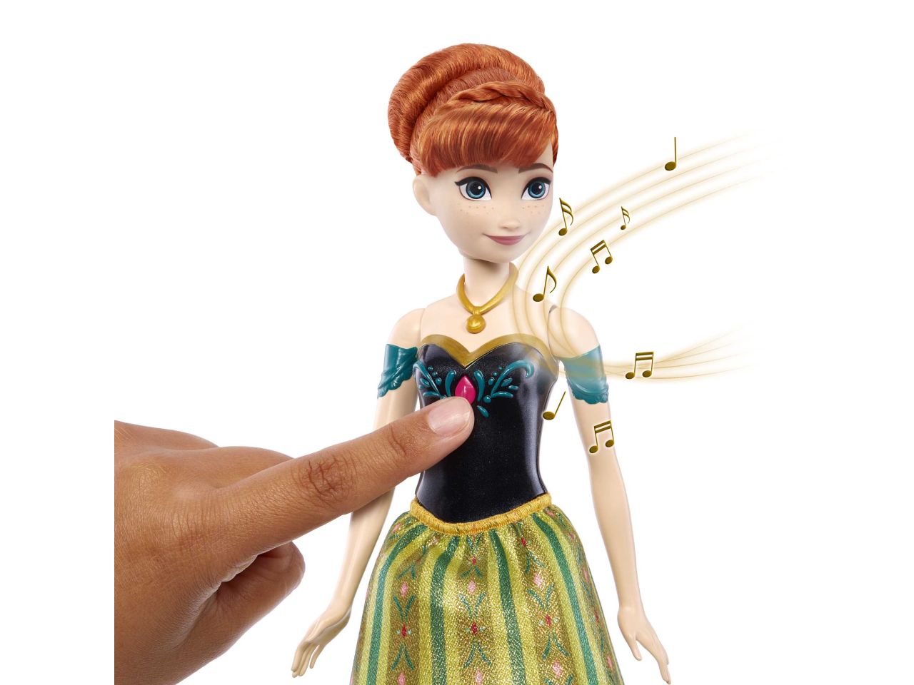 Fashion doll mattel  disney frozen bambola cantante anna oggi, per la prima volta