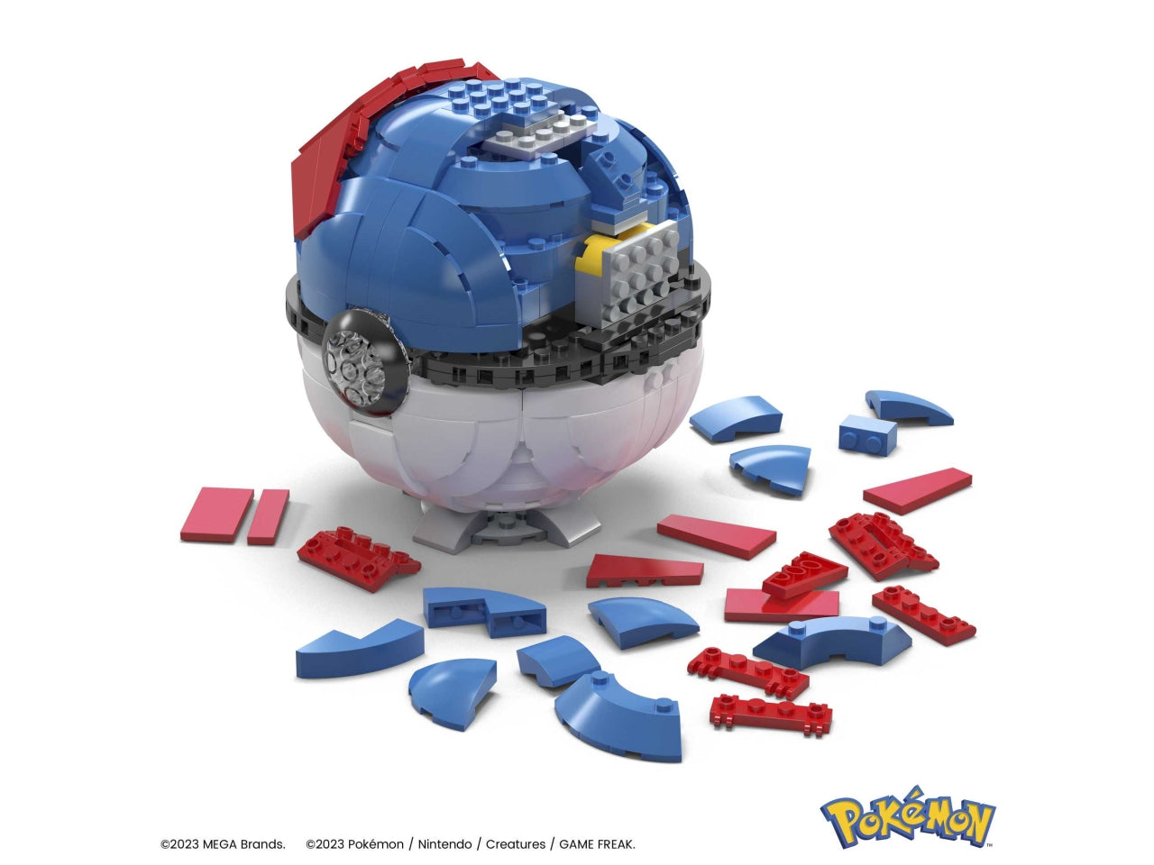 Mega pokeman pokeball gigante da costruire 299 mattoncini