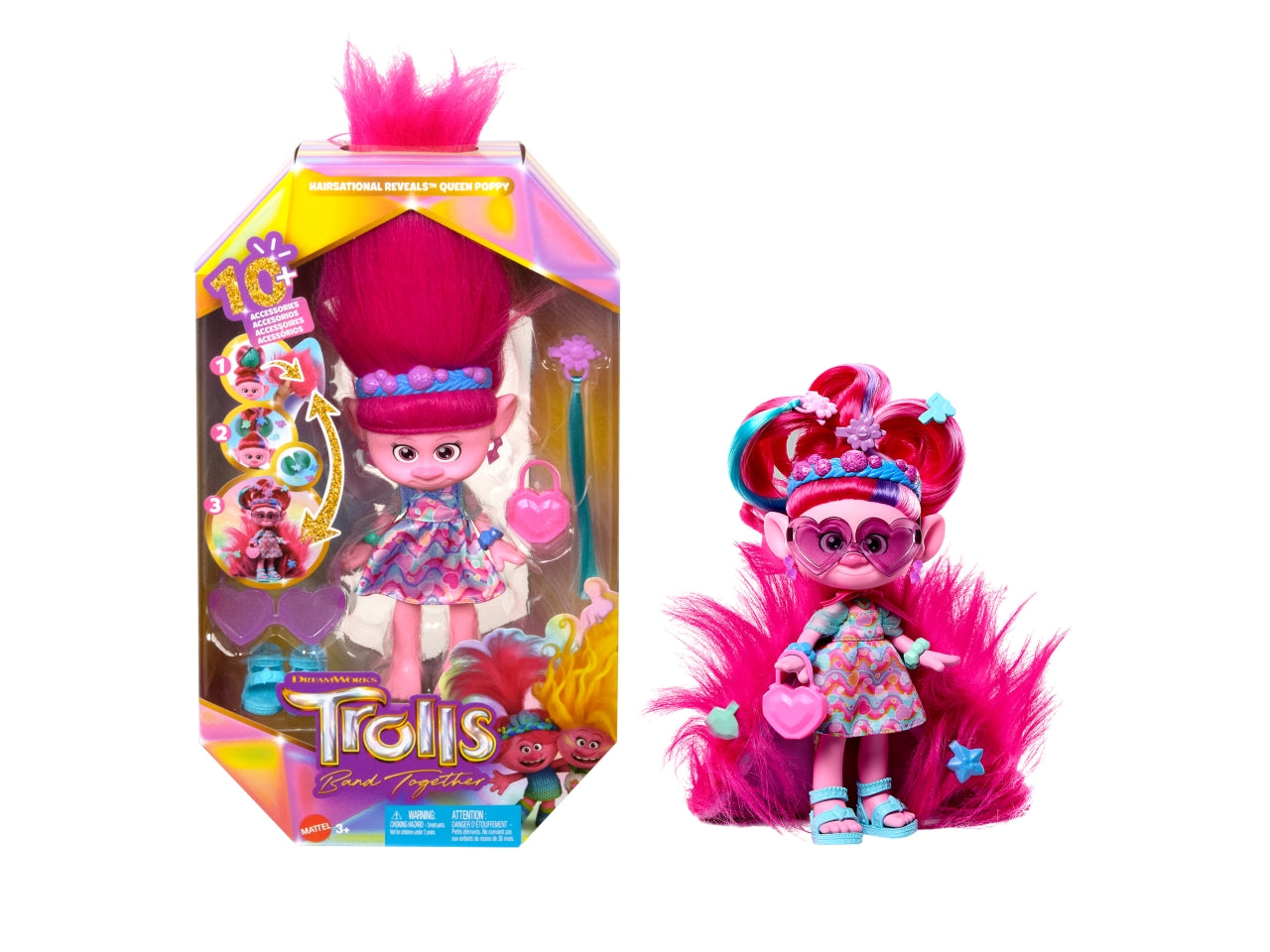 Mattel trolls poppy magiche acconciature