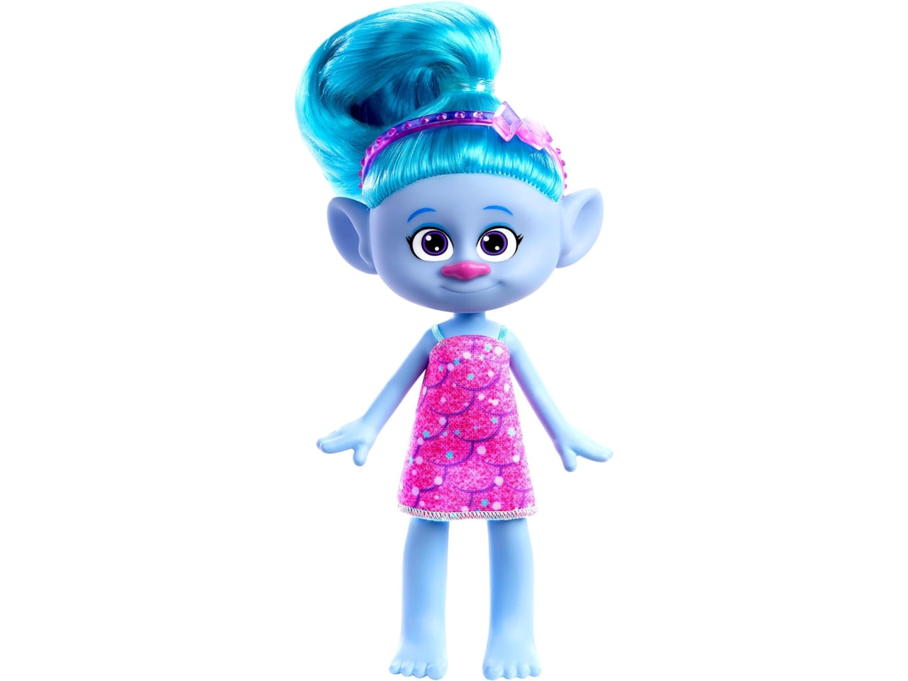 Trolls Poppy, bambola alla moda con capelli blu, per bambine di 3+ anni, Mattel