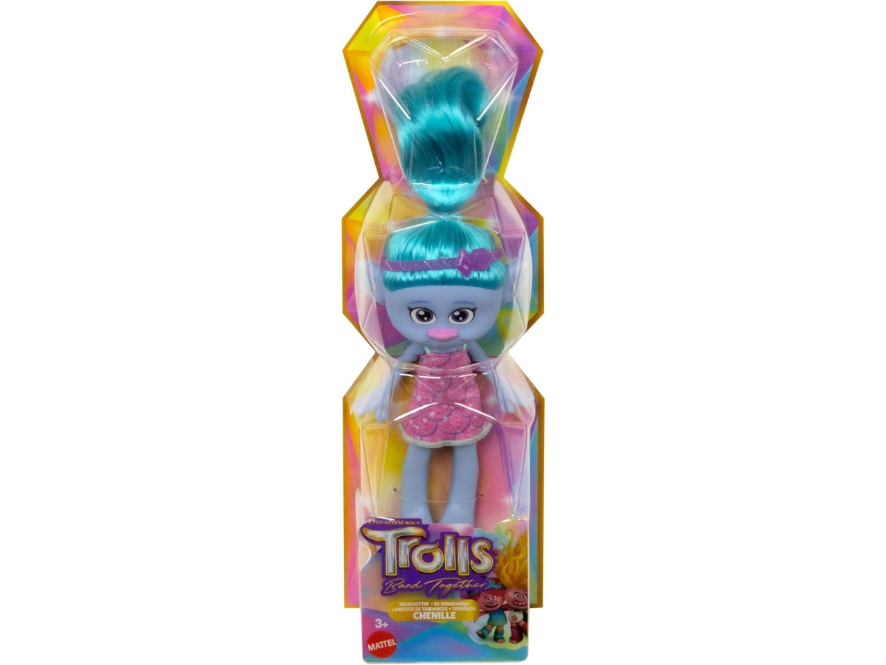 Trolls Poppy, bambola alla moda con capelli blu, per bambine di 3+ anni, Mattel