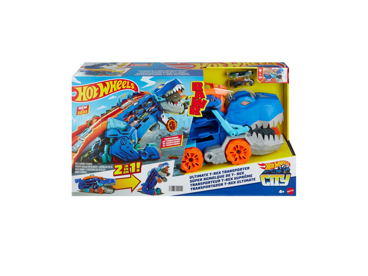 Mattel hot wheels city mega t-rex trasportatore