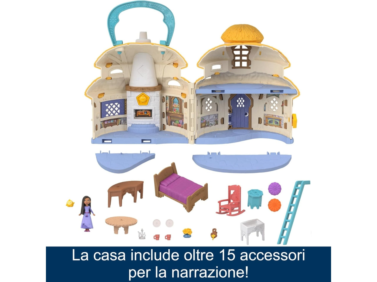 Casa di Asha Disney Wish con 15 accessori, per bambine dai 3+ anni, Mattel