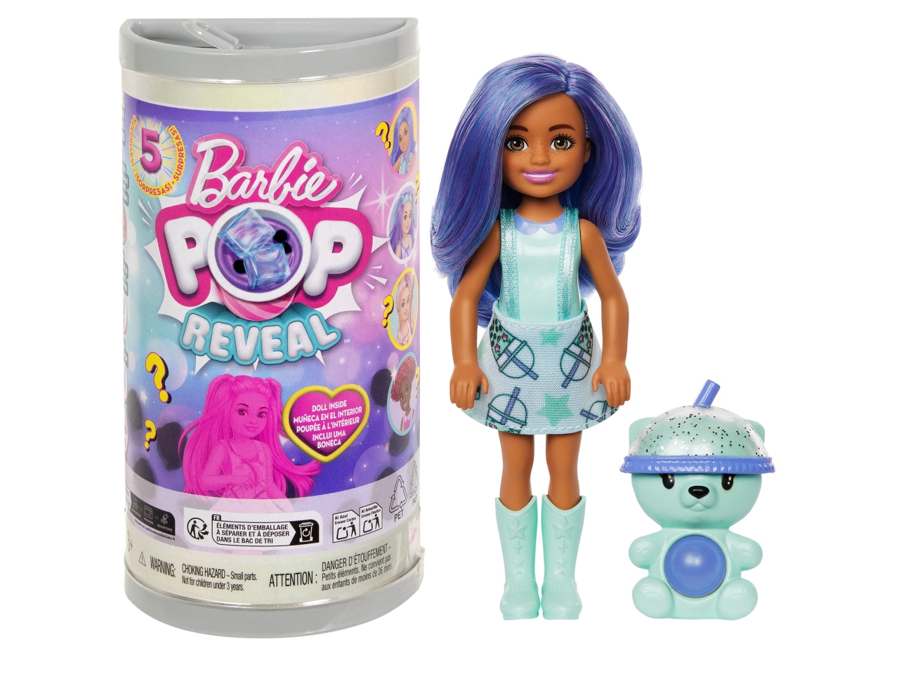 Barbie Pop reveal bubble Chelsea, bambole casuali per bambine 5 cm 3+ Mattel