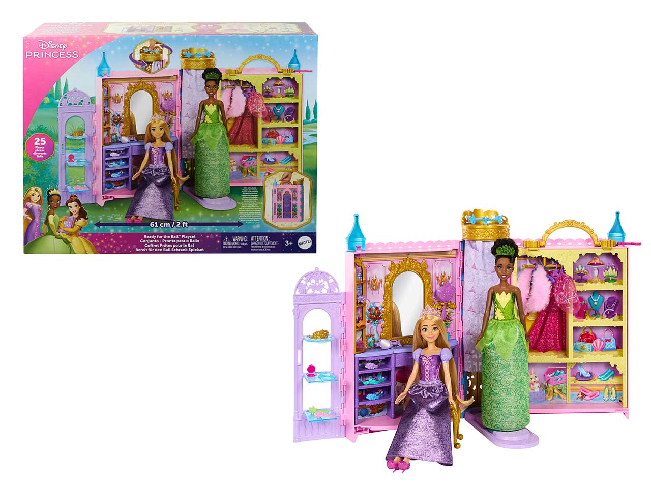 Principesse Disney Set da gioco Guardaroba da favola con accessori 3+ Mattel