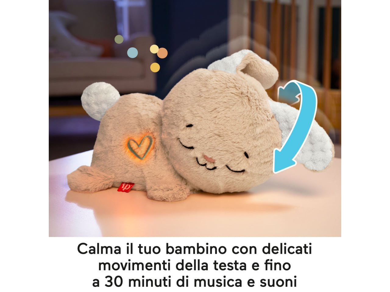 Fisher-Price - Coniglietto Coccole & Relax morbido peluche sensoriale con luci musica e movimento suoni calmanti e confortanti per il neonato giocattolo per bambini 0+ anni HXG97