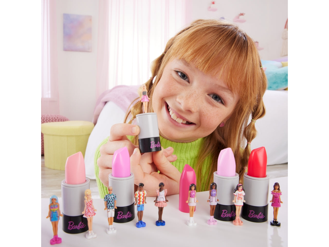 Barbie Mini barbieland fashionistas dolls, Rossetto con mini dolls a sopresa per bambine 4+  Mattel