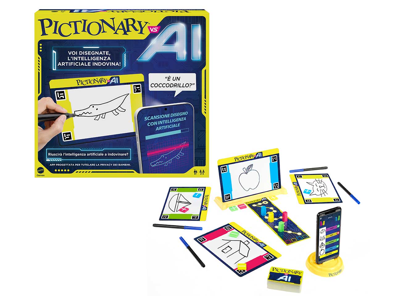 Pictionary vs AI, Lavagnetta da disegni per bambini con IA  8+ Mattel