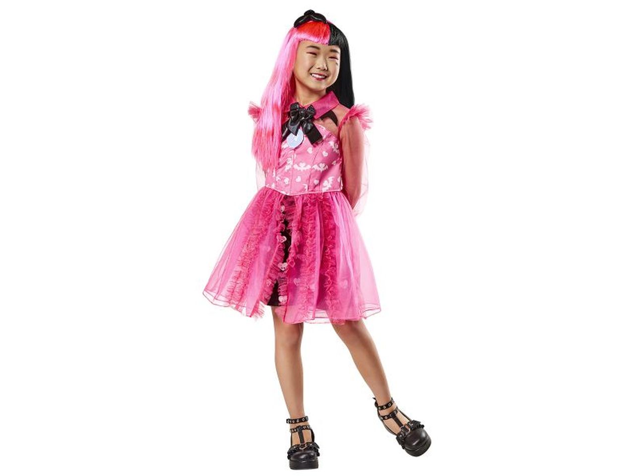 Rubies costume draculaura deluxe taglia l 11-12 anni per bambina - monster high abito con dettagli in tulle e fascia per pipistrelli