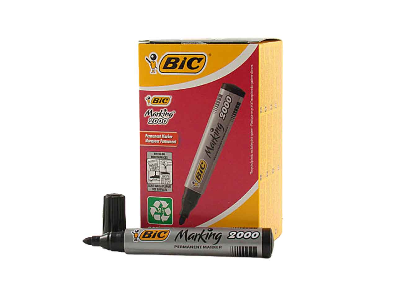 Marcatore bic nero tratto 1.7mm 12 pezzi