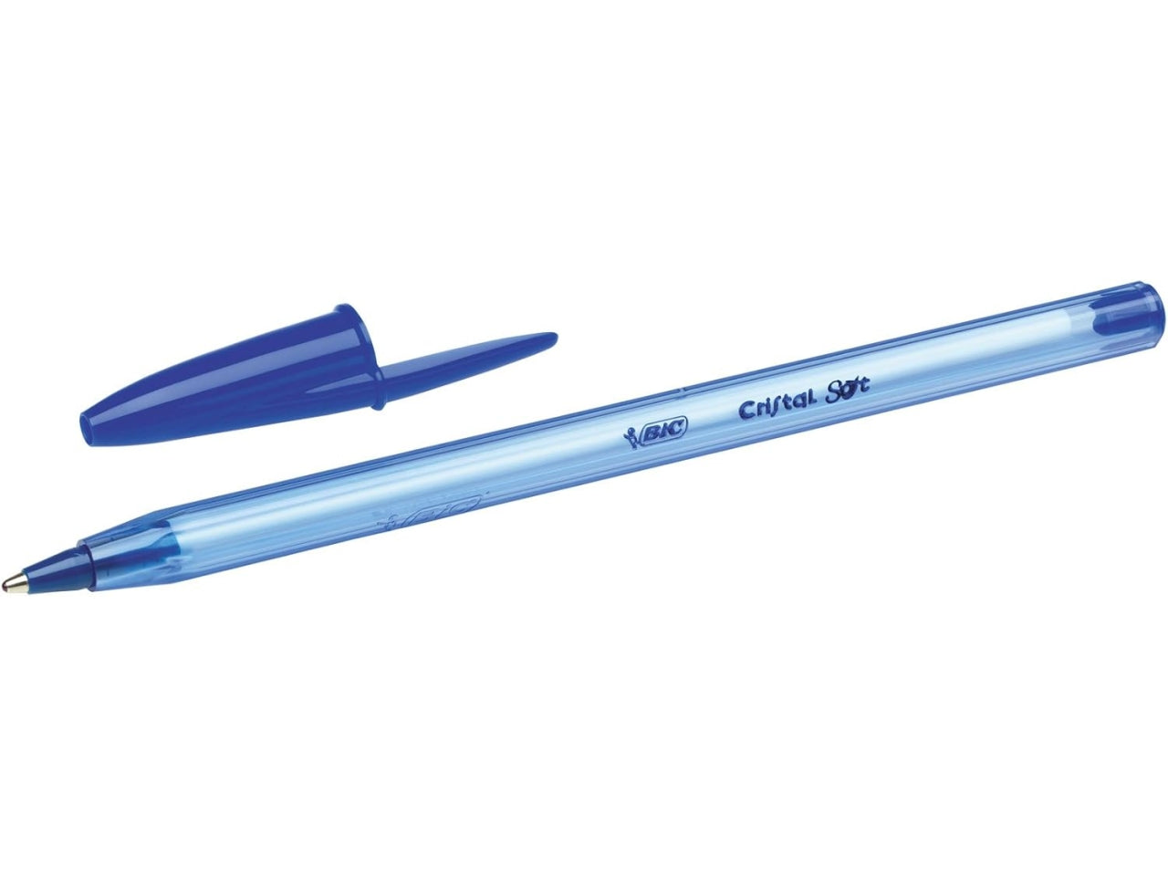 Penna Bic Cristal Soft a sfera colore blu, tratto 1.2 mm, confezione 4 pezzi