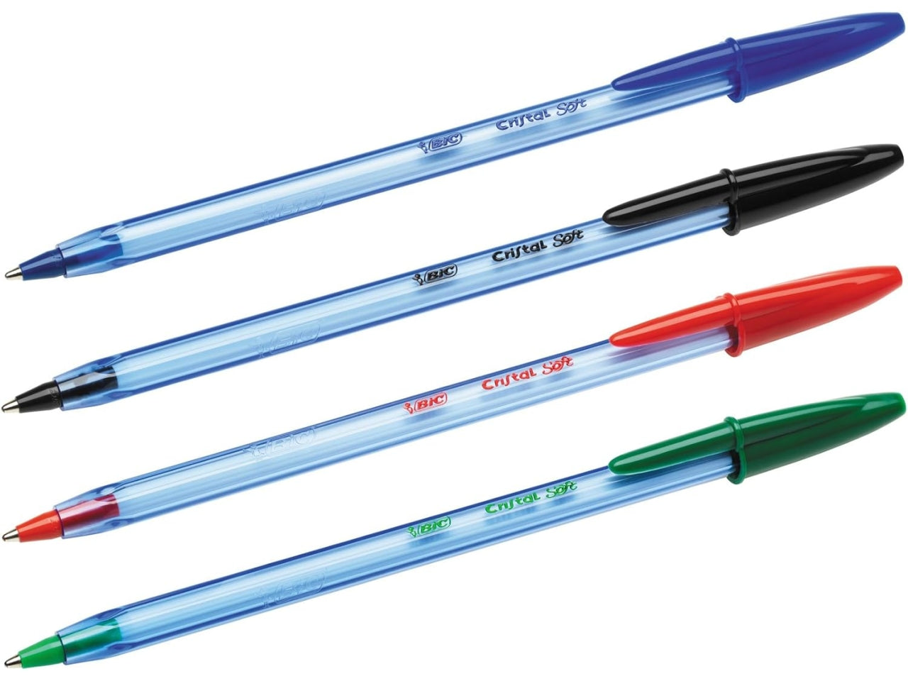 Penna Bic Cristal Soft a sfera colori assortiti, tratto 1.2 mm, confezione 4 pezzi